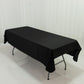 Polyester Tablecloth 60"×84" Black – Rectangle, Washable & Wrinkle-Resistant, Perfect for Parties