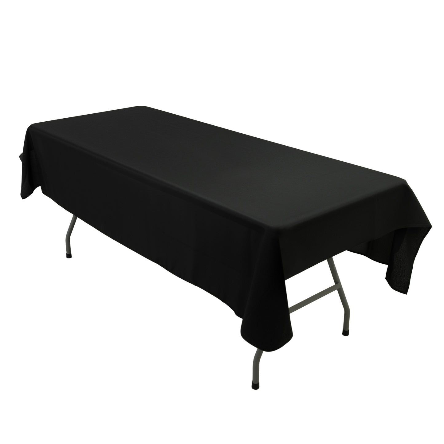 Polyester Tablecloth 60"×84" Black – Rectangle, Washable & Wrinkle-Resistant, Perfect for Parties