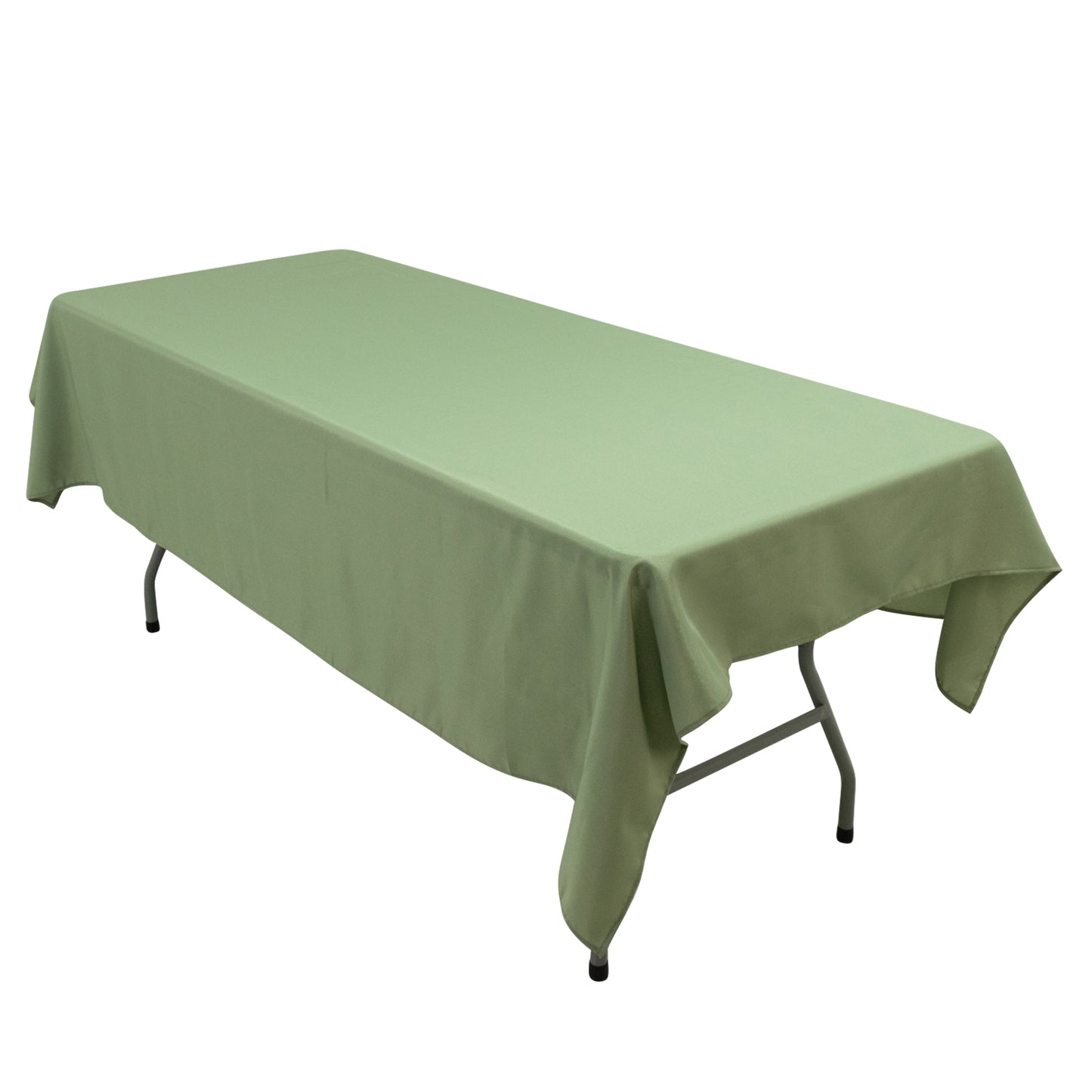 Polyester Tablecloth 60"×84" Dusty Sage Green – Rectangle, Washable & Wrinkle-Resistant, Perfect for Parties