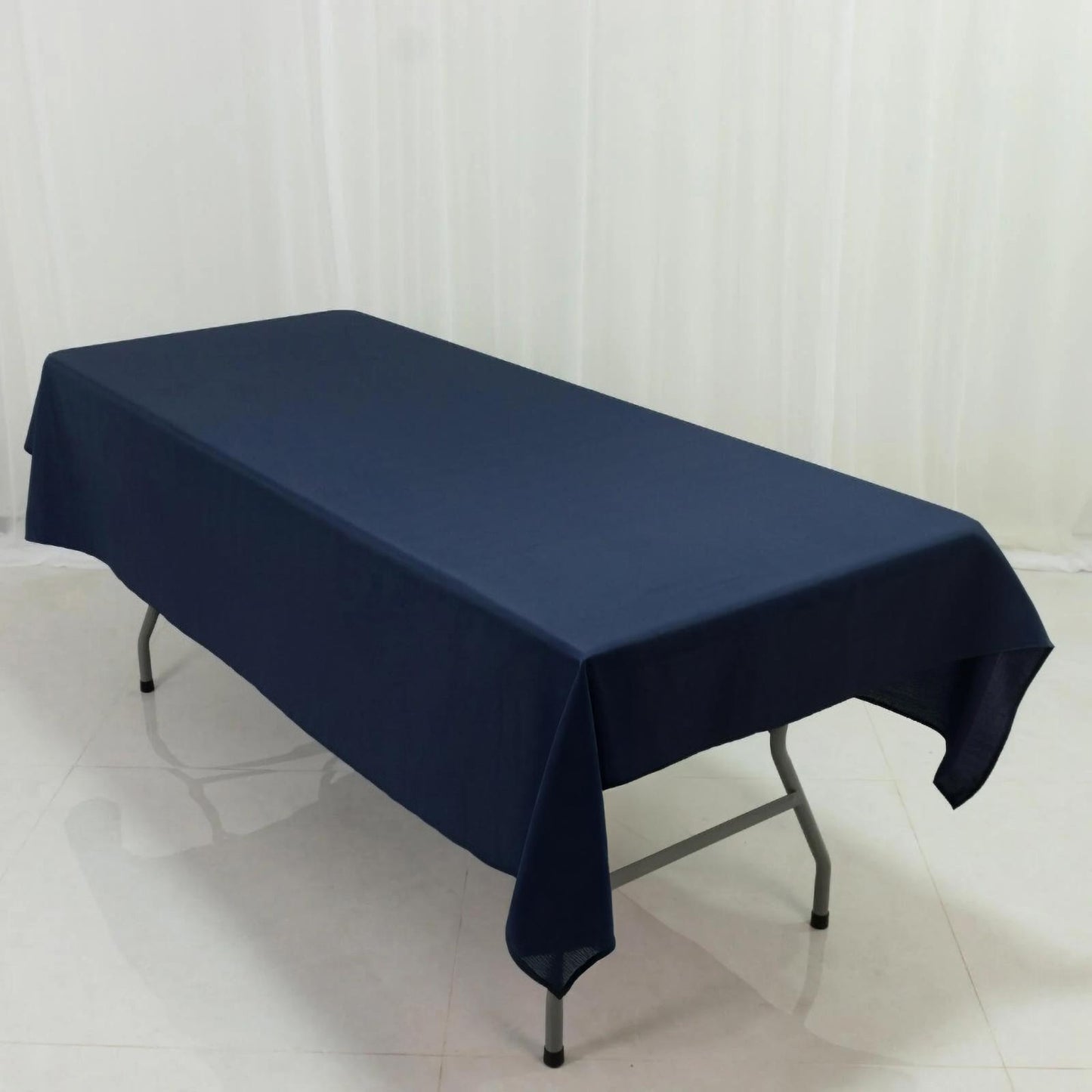 Polyester Tablecloth 60"×84" Navy Blue – Rectangle, Washable & Wrinkle-Resistant, Perfect for Parties