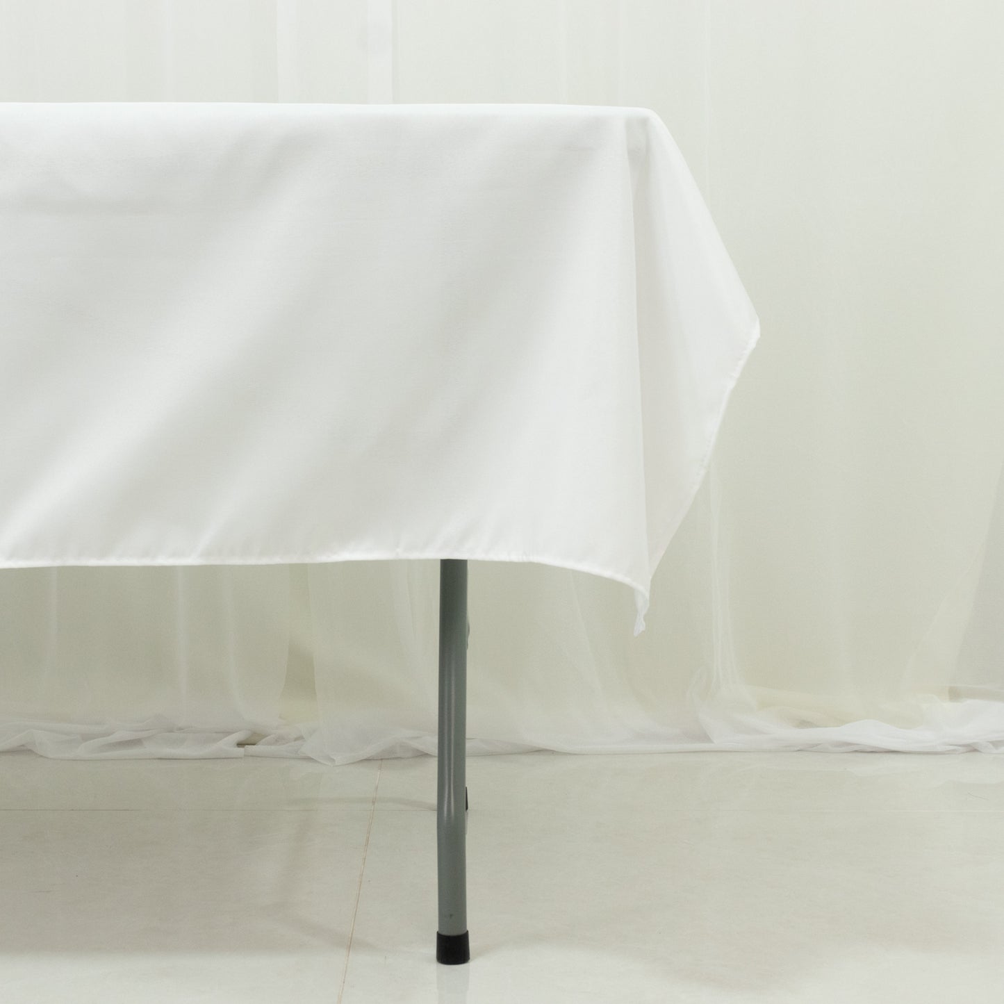 Polyester Tablecloth 60"×84" White – Rectangle, Washable & Wrinkle-Resistant, Perfect for Parties