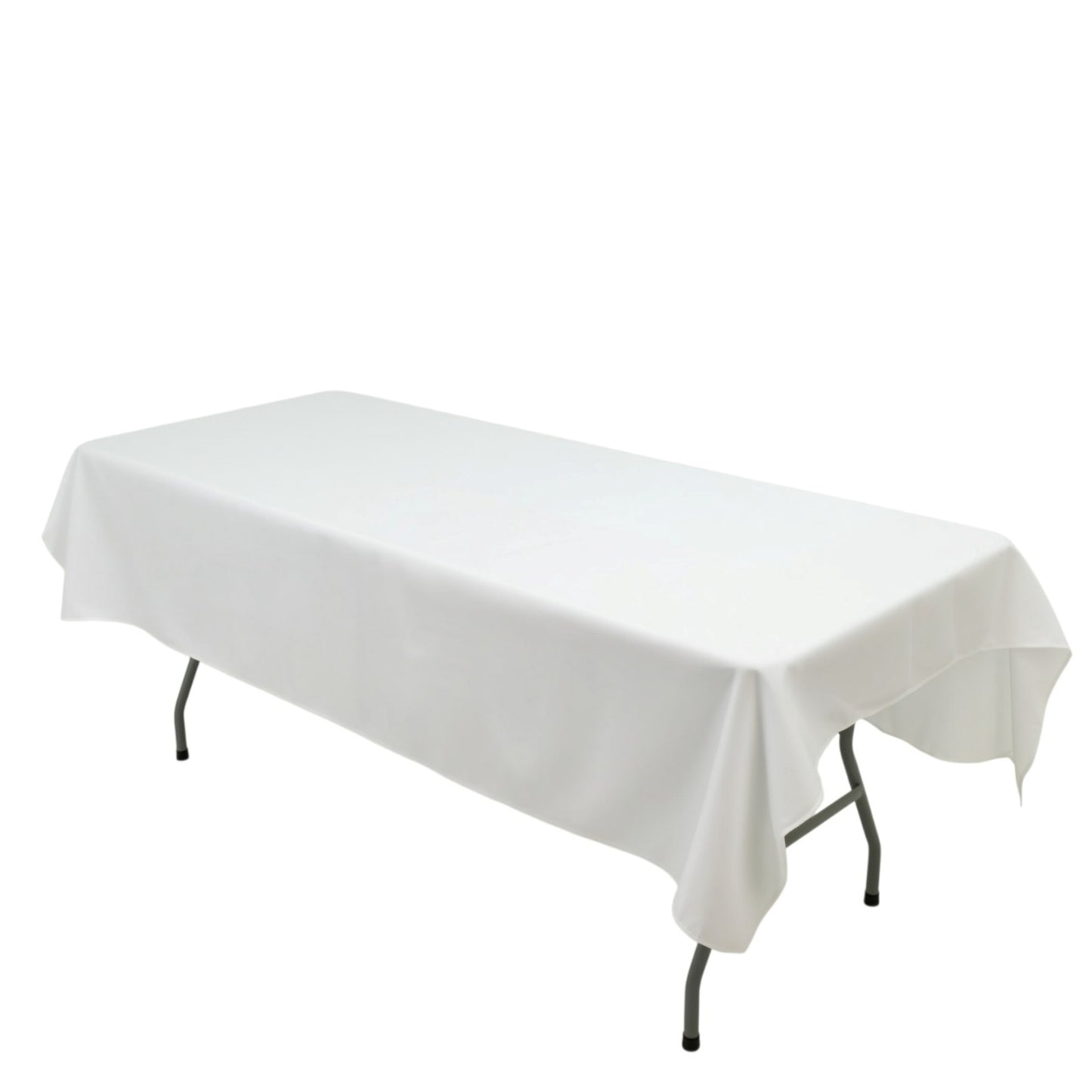 Polyester Tablecloth 60"×84" White – Rectangle, Washable & Wrinkle-Resistant, Perfect for Parties