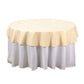 Round Beige Polyester Linen Tablecloth 70 Inch 