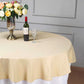 Round Beige Polyester Linen Tablecloth 70 Inch 
