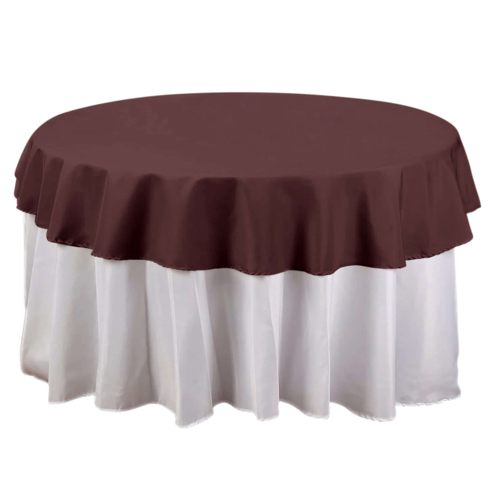 Polyester Linen 70 Inch Round Chocolate Tablecloth