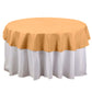 Round Polyester Linen Tablecloth in Gold Color 70 Inch