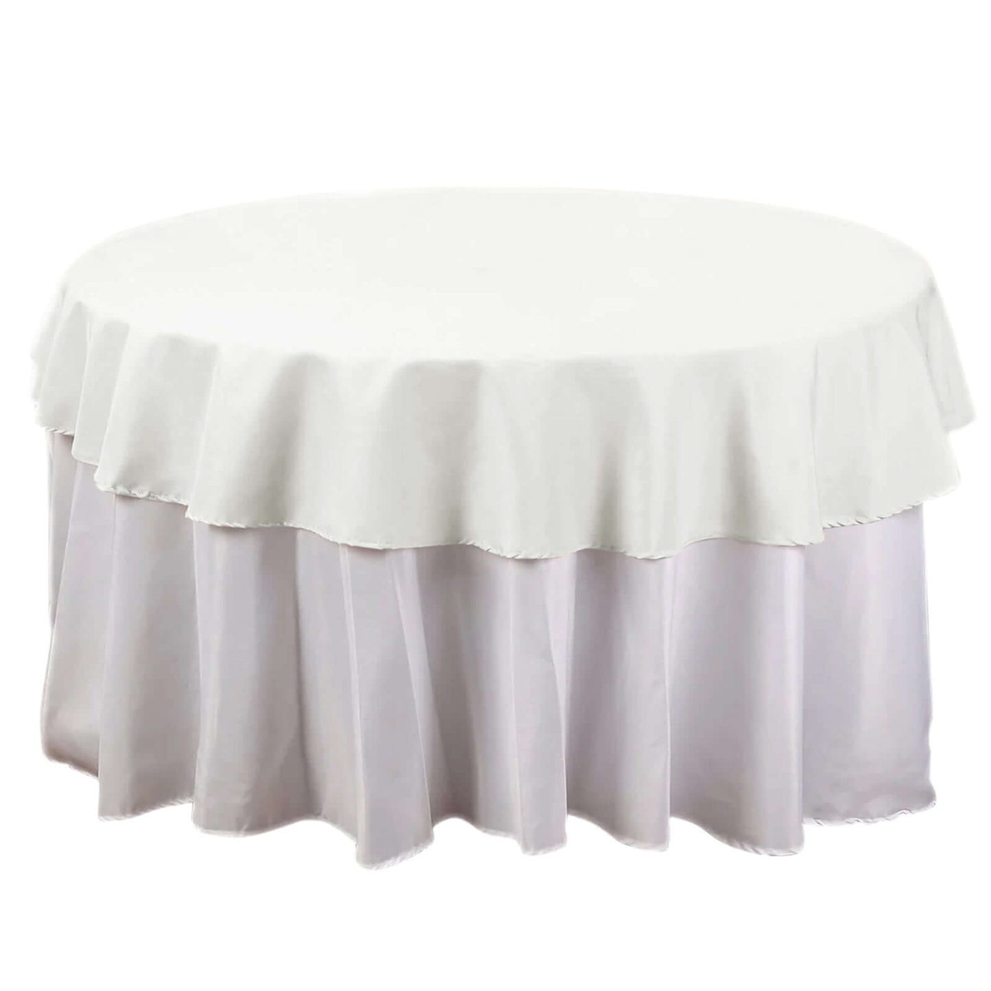 Ivory Polyester Linen Tablecloth Round 70 Inch