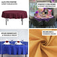 70" Round Champagne Seamless Polyester Linen Tablecloth