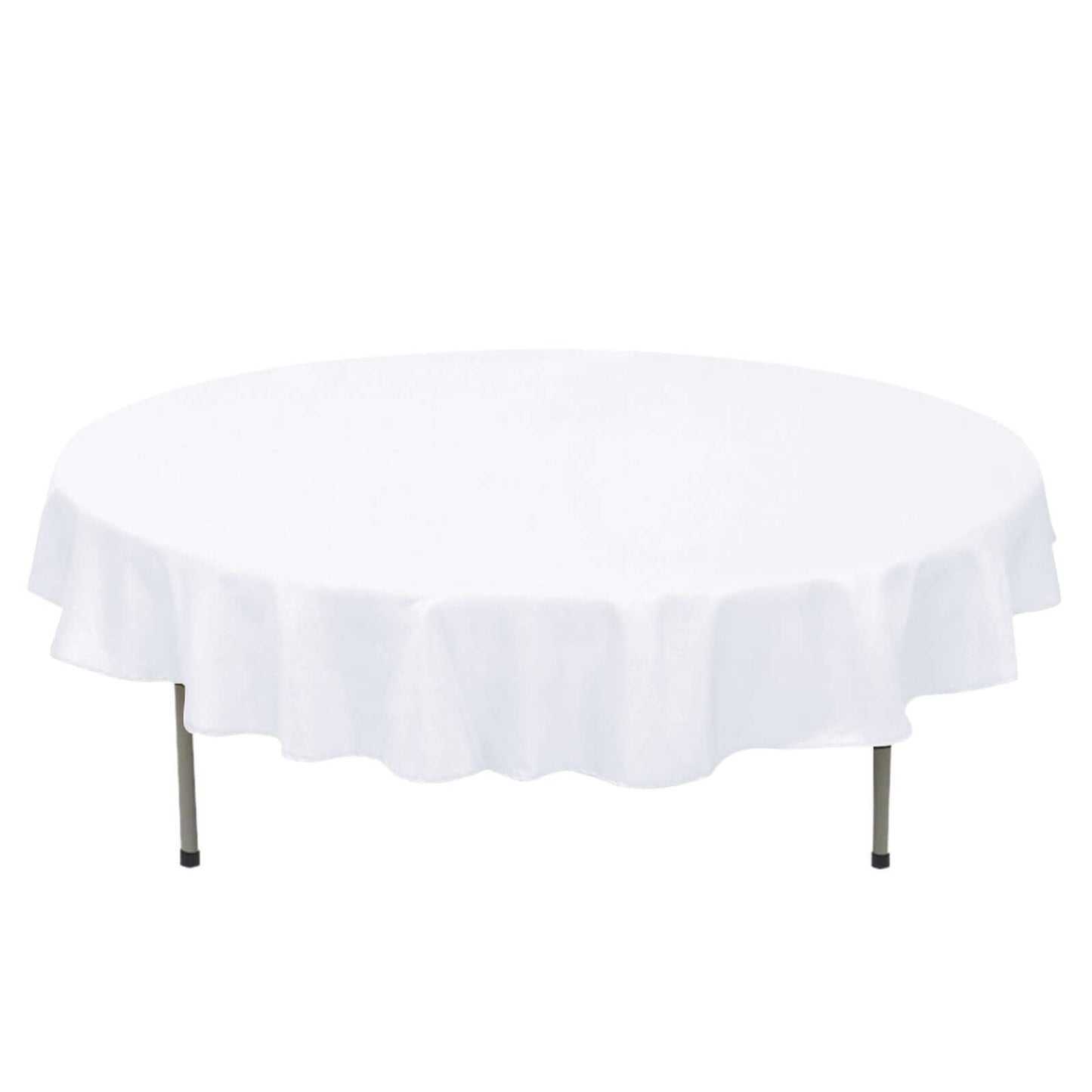 70inch White 200 GSM Seamless Premium Polyester Round Tablecloth