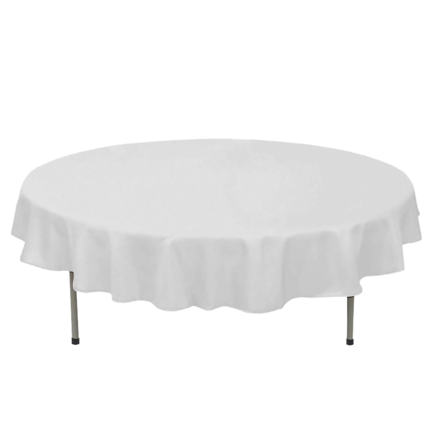 70inch White 200 GSM Seamless Premium Polyester Round Tablecloth