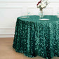 120" Hunter Emerald Green Seamless Big Payette Sequin Round Tablecloth Collection