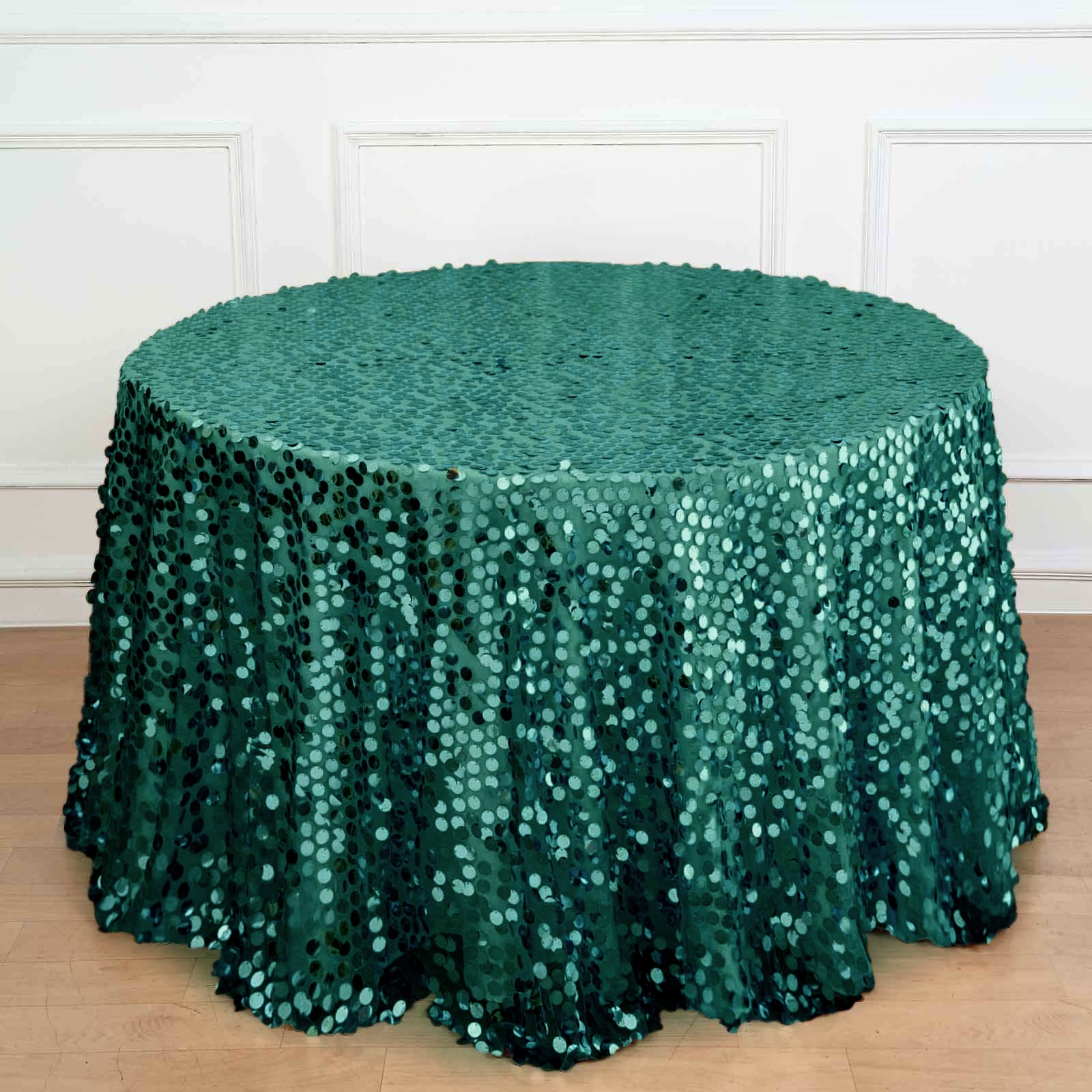 Big Payette 120 Inch Hunter Emerald Green Round Tablecloth
