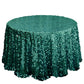 Hunter Emerald Green 120 Inch Sequin Big Payette Round Tablecloth