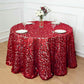 120" Red Sequin Round Tablecloth with Big Payette Sequins