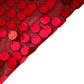 Red sequin round tablecloth with big payette sequins.