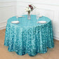 120 Inch Big Payette Sequin Round Tablecloth In Turquoise