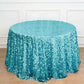 120" Turquoise Seamless Big Payette Sequin Round Tablecloth Collection
