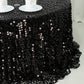 Sequin 132" Round Tablecloth Black - Big Payette Table Cover