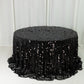 Sequin 132" Round Tablecloth Black - Big Payette Table Cover