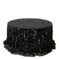 Sequin 132" Round Tablecloth Black - Big Payette Table Cover