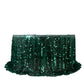 Sequin 132" Round Tablecloth Hunter Emerald Green - Big Payette Table Cover
