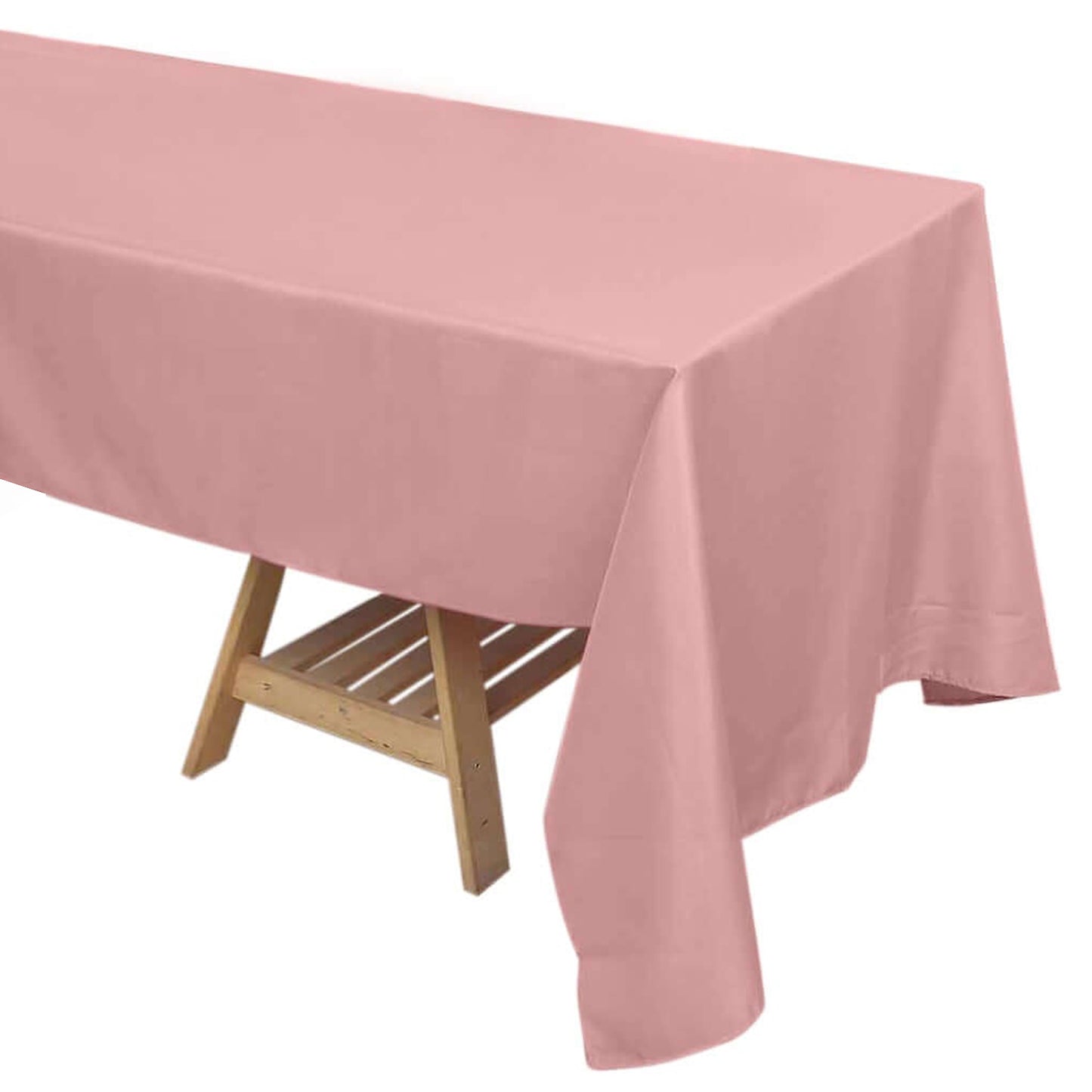 Rectangle Polyester Linen Tablecloth in Dusty Rose Color 72 Inch x 120 Inch