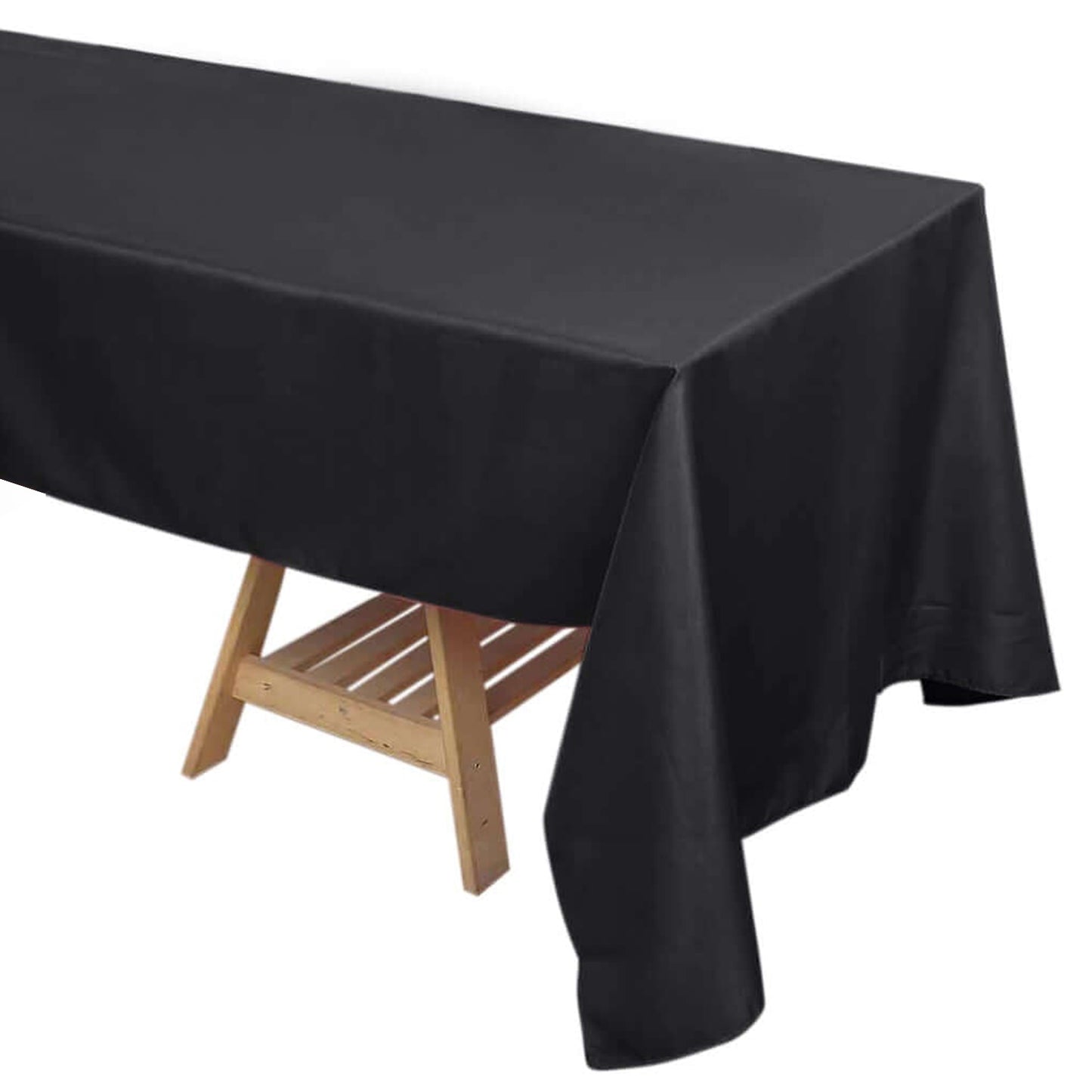 Black Polyester Rectangle Tablecloth 72 Inch x 120 Inch