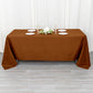 72"x120" Cinnamon Brown Polyester Rectangle Tablecloth, Reusable Linen Tablecloth