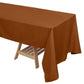 72"x120" Cinnamon Brown Polyester Rectangle Tablecloth, Reusable Linen Tablecloth