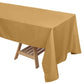 72x120Inch Gold Polyester Polyester Rectangle Tablecloth, Reusable Linen Tablecloth