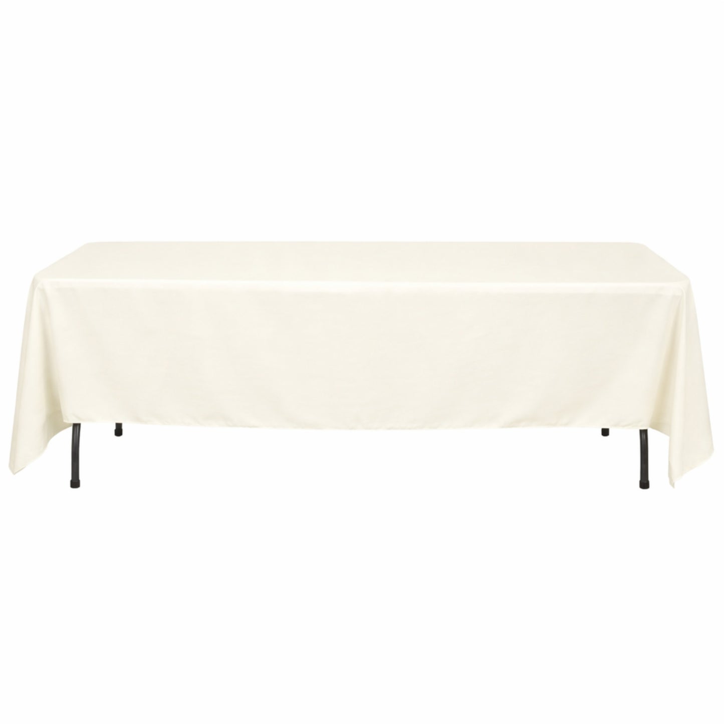 Ivory rectangular tablecloth, 72"x120", 220GSM polyester.