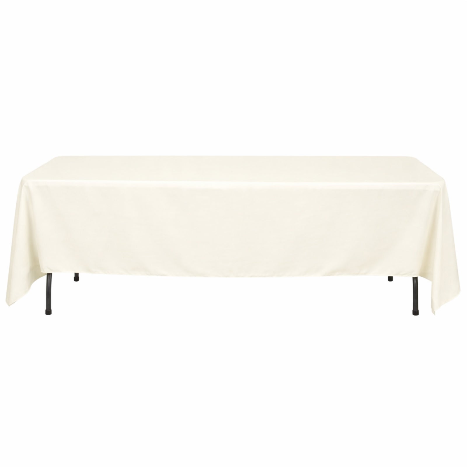 Ivory rectangular tablecloth, 72"x120", 220GSM polyester.