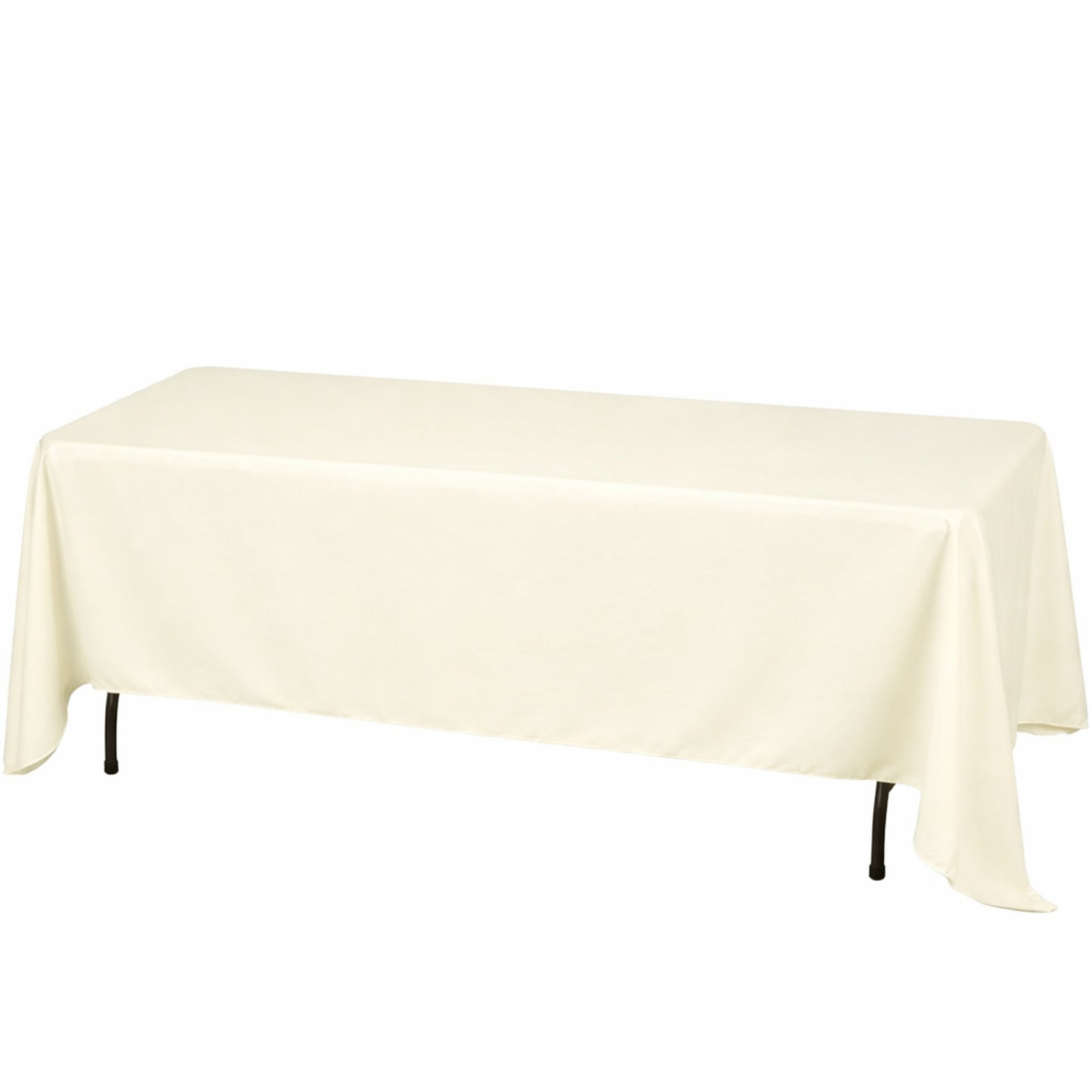 Ivory rectangular tablecloth, 72"x120", premium polyester, 220GSM