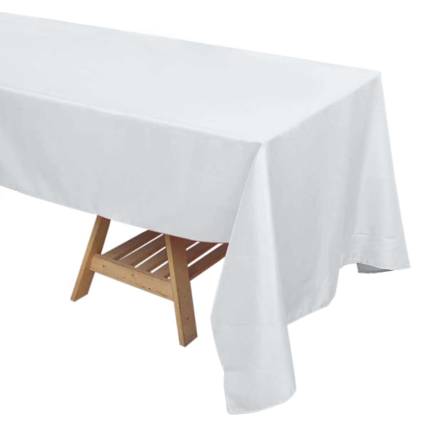 Polyester Rectangle Tablecloth 72 Inch x 120 Inch In Silver