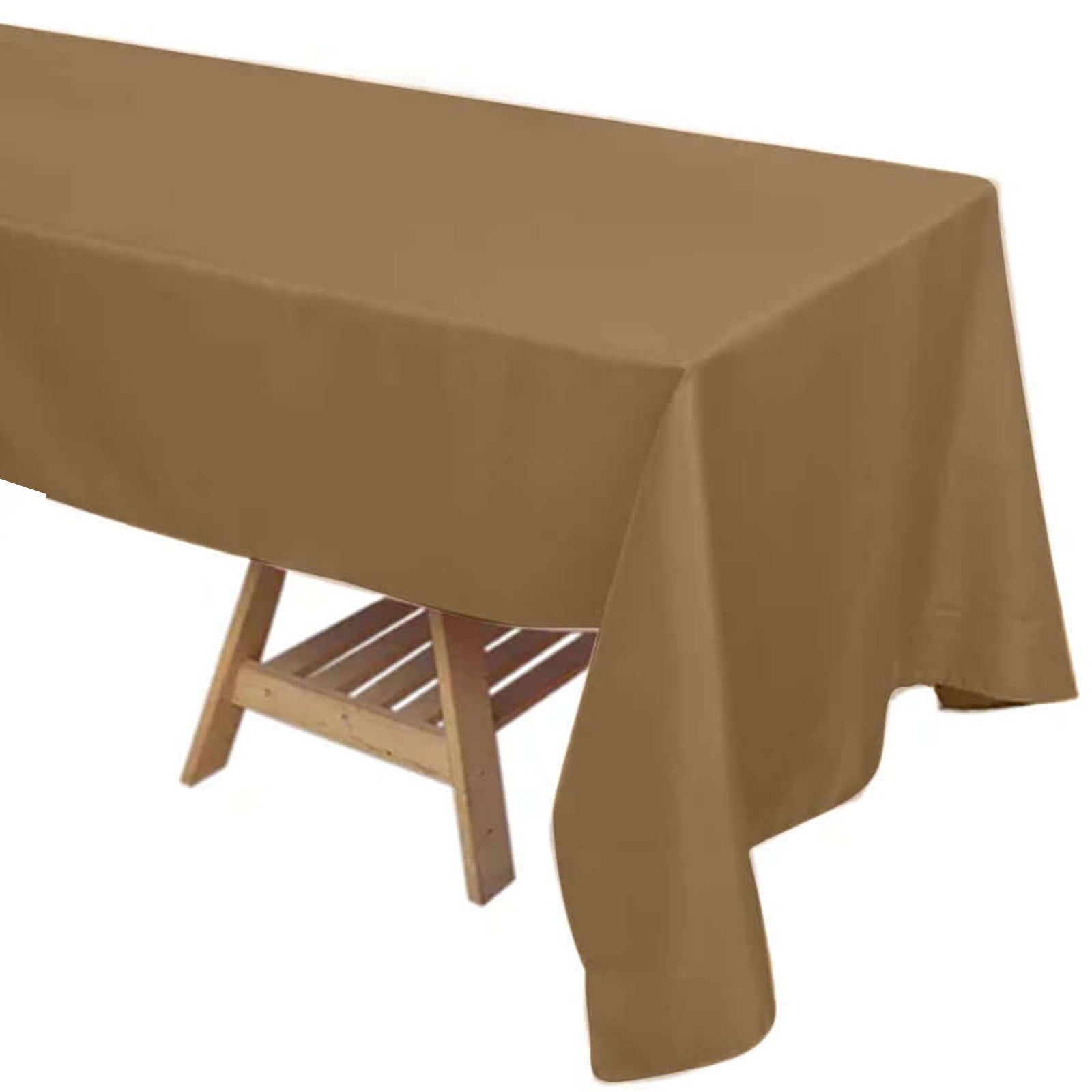 72inch x 120inch Taupe Polyester Rectangle Tablecloth, Reusable Linen Tablecloth