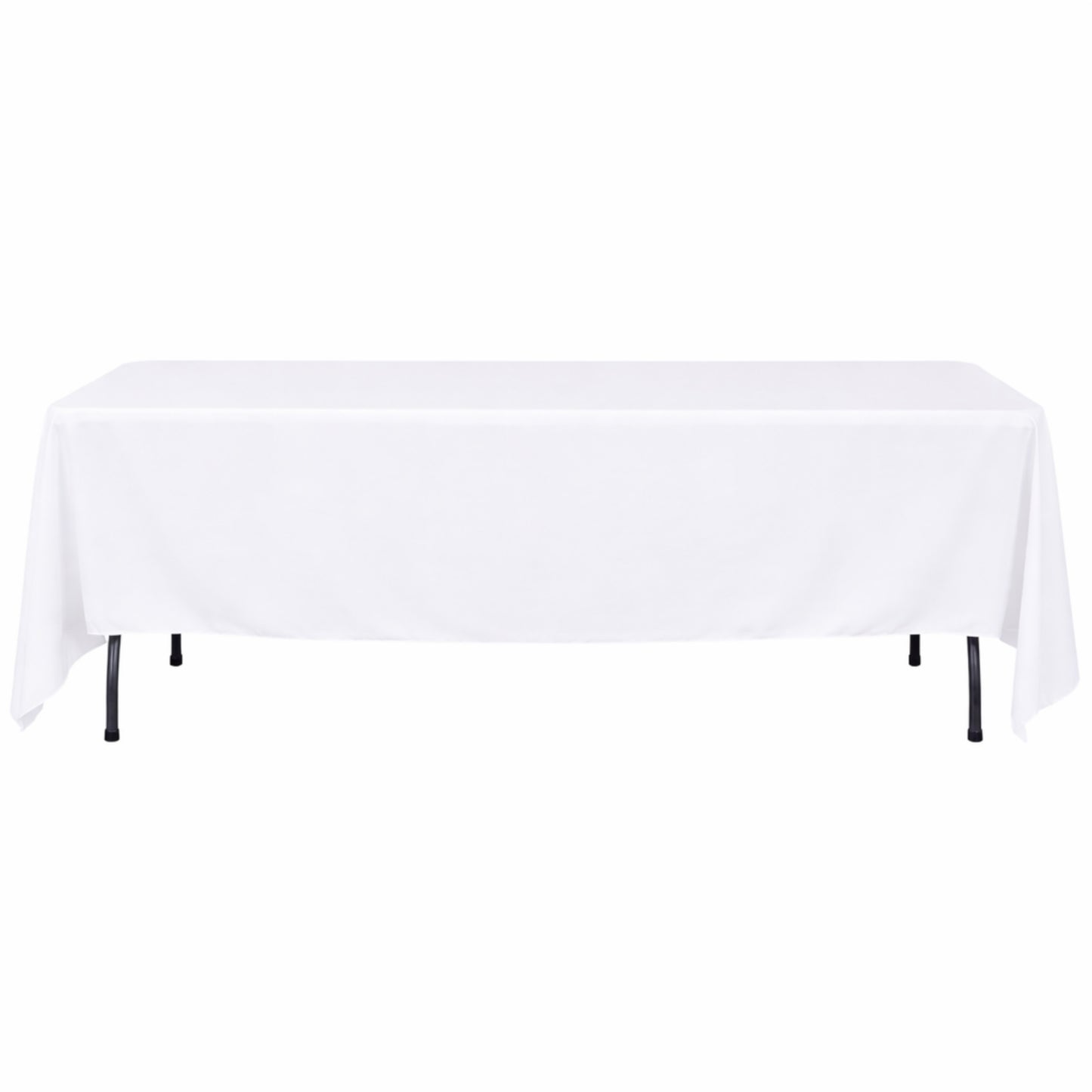 White premium polyester rectangular tablecloth, 72"x120".