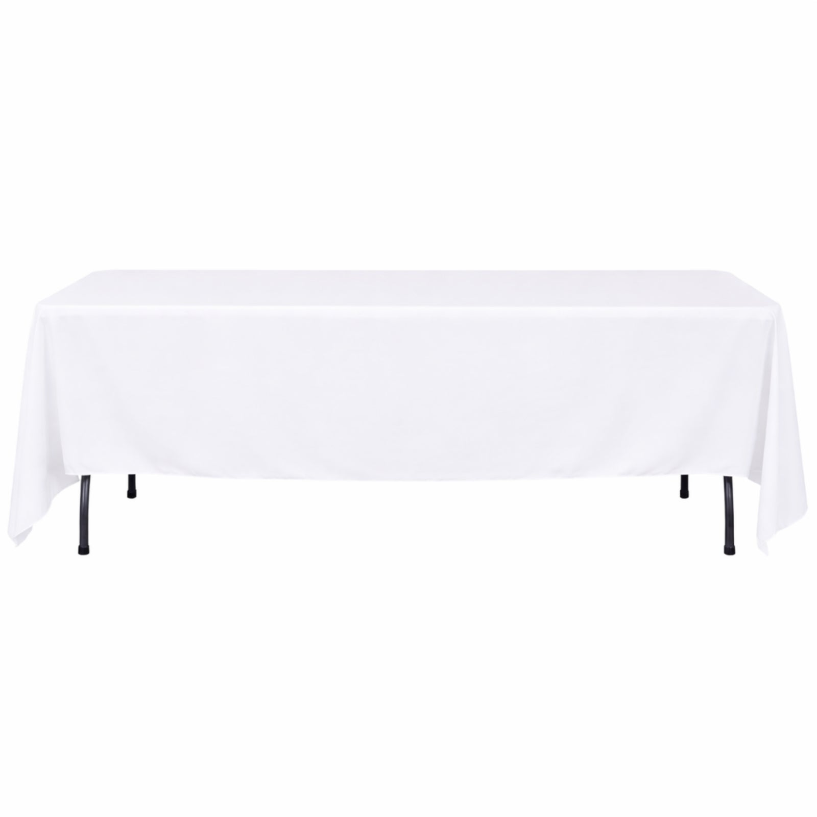 White premium polyester rectangular tablecloth, 72"x120".