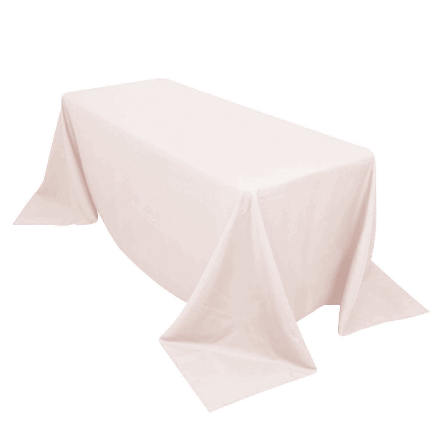 90"x132" Blush Seamless Premium Polyester Rectangular Tablecloth - 220GSM