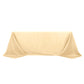 Beige 90 Inch x 132 Inch Polyester Rectangular Tablecloth