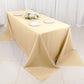 Beige Polyester 90 Inch x 132 Inch Rectangular Tablecloth