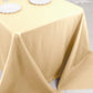 90"x132" Beige Seamless Polyester Rectangular Tablecloth
