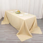 90"x132" Beige Seamless Premium Polyester Rectangular Tablecloth - 220GSM