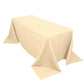 90"x132" Beige Seamless Premium Polyester Rectangular Tablecloth - 220GSM