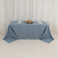 90"x132" Dusty Blue Seamless Premium Polyester Rectangular Tablecloth - 220GSM for 6 Foot Table With Floor-Length Drop