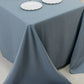 90"x132" Dusty Blue Seamless Premium Polyester Rectangular Tablecloth - 220GSM for 6 Foot Table With Floor-Length Drop