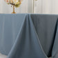 90"x132" Dusty Blue Seamless Premium Polyester Rectangular Tablecloth - 220GSM for 6 Foot Table With Floor-Length Drop