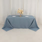 90"x132" Dusty Blue Seamless Premium Polyester Rectangular Tablecloth - 220GSM for 6 Foot Table With Floor-Length Drop