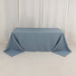 90"x132" Dusty Blue Seamless Premium Polyester Rectangular Tablecloth - 220GSM for 6 Foot Table With Floor-Length Drop