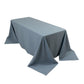 90"x132" Dusty Blue Seamless Premium Polyester Rectangular Tablecloth - 220GSM for 6 Foot Table With Floor-Length Drop