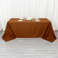 90"x132" Cinnamon Brown Seamless Polyester Rectangular Tablecloth